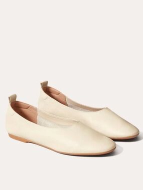 Everlane Day Glove Flat Cream White Leather Ballet Slip On Size 10 NWOB Chic